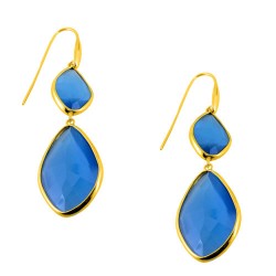 Ασημένια επιχρυσωμένα σκουλαρίκια 925 με κρύσταλλα