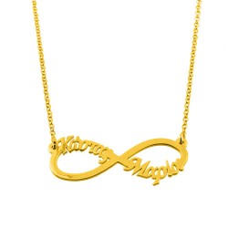 Ασημένιο επιχρυσωμένο κολιέ άπειρο-ονόματα 925