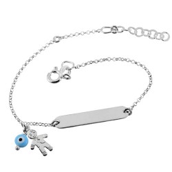 Ασημένιο παιδικό βραχιόλι-ταυτότητα 925