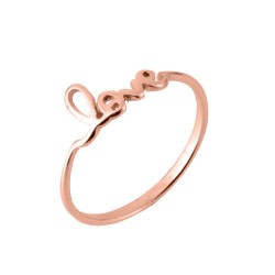 Ασημένιο δαχτυλίδι love 925 σε ροζ χρώμα