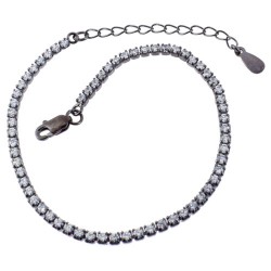 Ασημένιο βραχιόλι ριβιέρα 925 με μαύρο επιπλατίνωμα