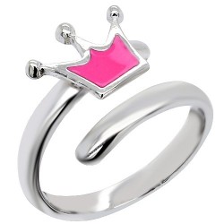 Ασημένιο παιδικό δαχτυλίδι κορώνα 925