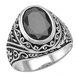 Ασημένιο ανδρικό δαχτυλίδι 925 με όνυχα