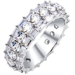 Ασημένιο ολόβερο δαχτυλίδι 925 με ζιργκόν