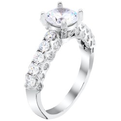 Ασημένιο μονόπετρο δαχτυλίδι 925 με ζιργκόν