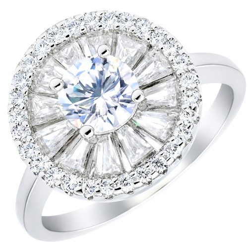 Ασημένιο κολιέ ροζέτα 925 με ζιργκόν Ασημένιο κολιέ ροζέτα 925 με ζιργκόν