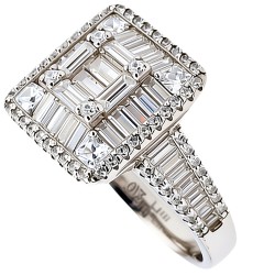 Ασημένιο δαχτυλίδι τετράγωνη ροζέτα 925 με ζιργκόν