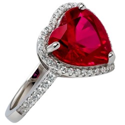 Ασημένιο δαχτυλίδι καρδιά 925 με ζιργκόν