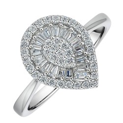 Ασημένιο δαχτυλίδι σταγόνα 925 με ζιργκόν