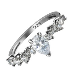 Ασημένιο δαχτυλίδι σταγόνα 925 με ζιργκόν