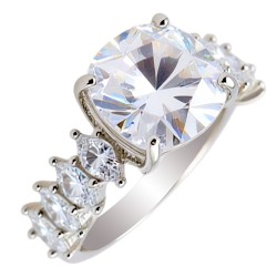 Ασημένιο μονόπετρο δαχτυλίδι 925 με ζιργκόν