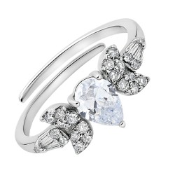 Ασημένιο δαχτυλίδι σταγόνα 925 με ζιργκόν