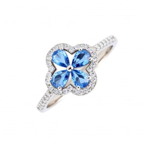 Ασημένιο δαχτυλίδι λουλούδι 925 με ζιργκόν