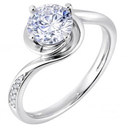 Ασημένιο μονόπετρο δαχτυλίδι 925 με ζιργκόν