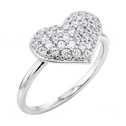 Ασημένιο δαχτυλίδι καρδιά 925 με ζιργκόν