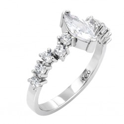 Ασημένιο δαχτυλίδι marquise 925