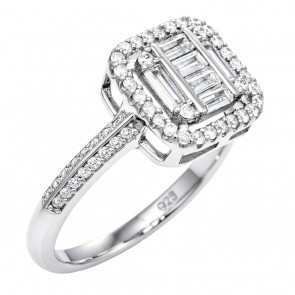 Ασημένιο δαχτυλίδι 925 με ζιργκόν