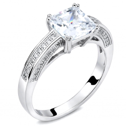 Ασημένιο μονόπετρο δαχτυλίδι 925 με ζιργκόν