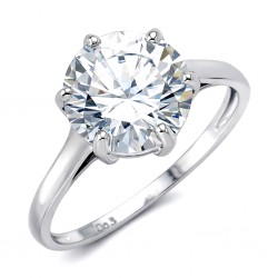 Ασημένιο μονόπετρο δαχτυλίδι 925