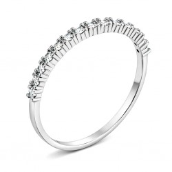 Ασημένιο μισόβερο δαχτυλίδι 925 με ζιργκόν