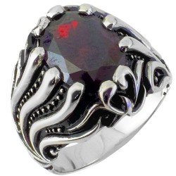 Ασημένιο ανδρικό δαχτυλίδι 925 με γρανάδα