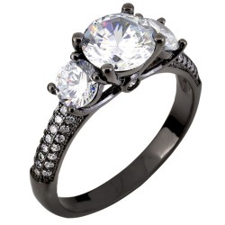 Ασημένιο δαχτυλίδι 925 με μαύρο επιπλατίνωμα