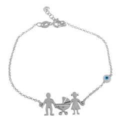 Ασημένιο βραχιόλι οικογένεια 925