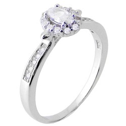 Ασημένιο μονόπετρο δαχτυλίδι 925