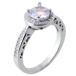 Ασημένιο μονόπετρο δαχτυλίδι 925 με ζιργκόν