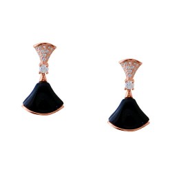 Ασημένια σκουλαρίκια 925 σε ροζ χρώμα