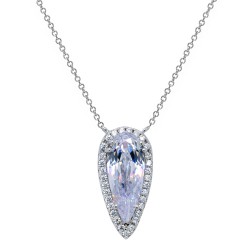 Ασημένιο κολιέ σταγόνα 925 με ζιργκόν