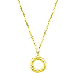 Ασημένιο επιχρυσωμένο κολιέ κύκλος 925