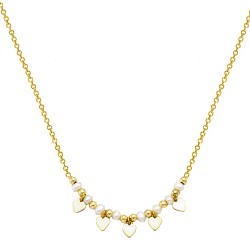 Ασημένιο επιχρυσωμένο κολιέ καρδιές 925