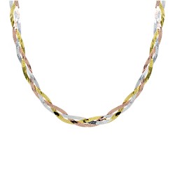 Ασημένια τρίχρωμη αλυσίδα 925