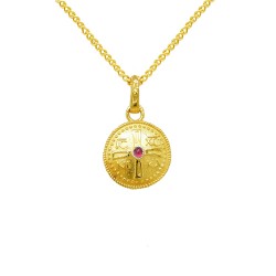 Ασημένιο επιχρυσωμένο κωνσταντινάτο κολιέ 925