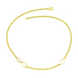 Ασημένιο επιχρυσωμένο κολιέ αλυσίδα 925