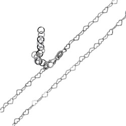 Ασημένιο κολιέ αλυσίδα καρδιές 925