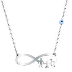 Ασημένιο κολιέ άπειρο οικογένεια 925