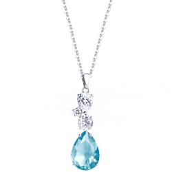 Ασημένιο κολιέ σταγόνα 925 με ζιργκόν