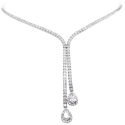 Ασημένιο νυφικό κολιέ ριβιέρα 925 με σταγόνες