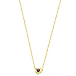 Ασημένιο επιχρυσωμένο κολιέ καρδιά 925 με ζιργκόν