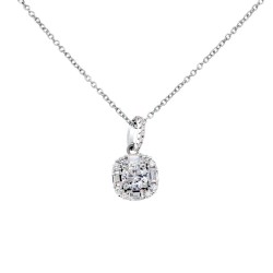 Ασημένιο κολιέ ροζέτα 925 με ζιργκόν