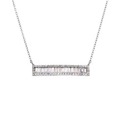 Ασημένιο κολιέ μπάρα 925 με ζιργκόν