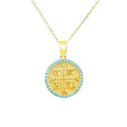 Ασημένιο επιχρυσωμένο κωνσταντινάτο κολιέ 925