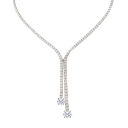 Ασημένιο κολιέ ριβιέρα 925 με ζιργκόν