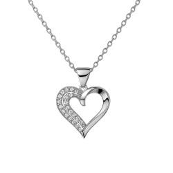 Ασημένιο κολιέ καρδιά 925 με ζιργκόν