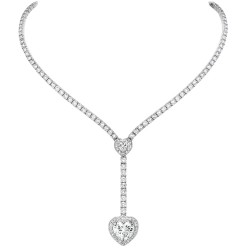 Ασημένιο κολιέ ριβιέρα 925 με καρδιές