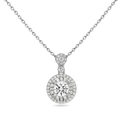 Ασημένιο κολιέ ροζέτα 925 με ζιργκόν