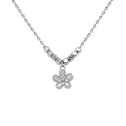 Ασημένιο κολιέ λουλούδι 925 με ζιργκόν