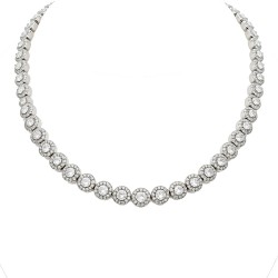 Ασημένιο κολιέ ριβιέρα 925 με ζιργκόν